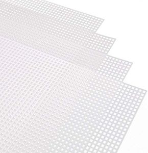 SAVITA 6 Pieces 13x10.24in 7 Count Plastic Needlepoint Canvas White Plastic mesh Sheets for Embroidery Crafting and Knit and Crochet Projects