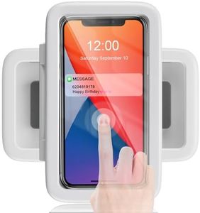 LC-dolida Shower Phone Holder Waterproof, 480° Rotatable Adjustable Bathroom Wall Phone Mount Stand, Anti-Fog High Sensitivity iPhone Case, Anti Fog Case Bathroom Accessories for 4-7'' Cellphones