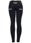 New Ladies Women's Black Fashion Stretchy Skinny Buckle Jegging Jeans Leggings 8-26 (16)
