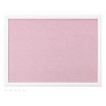 Navaris Framed Linen Bulletin Board - Approx. 58 x 43cm Fabric Jewelry Organizer Pinboard for Wall Memory Memo Pin Board - Pink Linen with White Frame