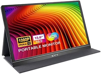 KYY Portable Monitor 15.6'' FHD 1080P Portable Laptop Monitor USB C HDMI Gaming Monitor Ultra-Slim IPS Display w/Smart Cover & Speakers, Plug&Play, External Monitor for Laptop PC Phone Mac Xbox PS4