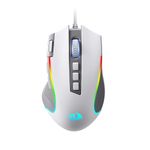 Redragon M612 RGB Gaming Mouse, 8000 DPI Wired Optical Gamer Mouse with 9 Programmable Buttons & 5 Backlit Modes, Software Supports DIY Keybinds Rapid Fire Button, Gray&White