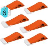 Wundermax Door Stoppers - Pack of 6 Rubber Door Wedge for Carpet, Hardwood, Concrete and Tile - Home Improvement Accessories - Orange