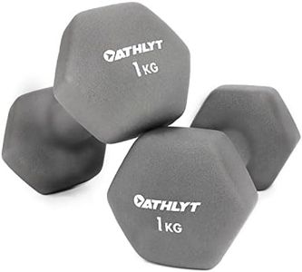 Athlyt - Paire d'Haltères en Néoprène, 2 X 1 Kg, Gris