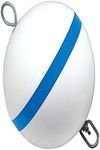 TAYLOR MADE PRODUCTS Sur-Moor Mooring Buoy, White with Reflective Blue Stripe (15", 60 lbs.) - Galvanized Steel Hardware Included - Sandblasted Finish for Easy Painting - Made in the USA - 2020108659