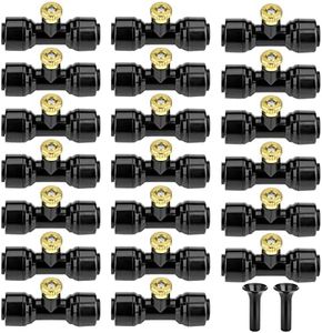 20 Pack Brass Mister Nozzles with 20 Pack Misting Nozzle Tees with 2 Pack End Plugs for Outdoor Cooling System Patio Misting System