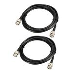 uxcell RG58 Coaxial Cable with BNC Male to BNC Male Connectors 50 Ohm 12 Ft 2pcs