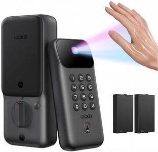 Lockin Veno Go Smart Deadbolt Lock with Dual Swappable Batteries for 14-Month Extended Power, Palm Vein Recognition, ANSI Grade 3, WiFi, Matter, 5 Unlock Methods, IP53 Waterproof