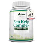 Sea Kelp Tablets 2000mg - 365 Vegan Tablets - 1 Year Supply - High Strength Iodine Supplement - Natural Source of Iodine - Wild Harvested Seaweed - GMO Free - Made in The UK - Nu U Nutrition