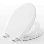 KEMEXC Toilet Seat with Toddler Seat Built in, Slow-Close, Quick-Release Hinges, Easy to Clean, 6 Anti-Slip Devices Never Loosen, Potty Training Toilet Seat, Toddler Toilet Seat, White Round 16.5"