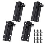 4 Pack Barrel Bolt Lock 2 Inch Stainless Steel Slide Bolt Latch Door Latch Lock Safety Sliding Lock with Screws for Doors, Cabinets, Fence Gate