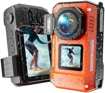 8K Underwater Camera - MaxMango 70MP 33FT Waterproof Camera with 64G Card - Underwater Digital Camera for Snorkeling Floatable Dual-Screen Selfie 2500mAh Battery Point and Shoot Digital (Orange)