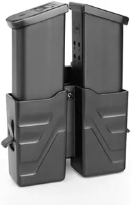 Forcenter Double Magazine Holster, Universal Magazine Holder fits 9mm/.40 Dual Stack Mag, Magazine Pouch with Belt Clip for Glock/S&W/Ruger/Sig Sauer/Taurus/CZ/Walther Upgraded Solid Polymer Material