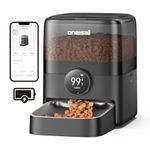 oneisall 3L Battery Operated Automatic Cat Feeder with App Control, WiFi Automatic Feeder for Cats Dogs with Timer, Auto Cat Feeder with Rechargeable Battery Lasting 100 Days
