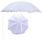 RAINPOPSON Garden Umbrella without Stand 7ft Outdoor Big Size Canopy Patio Umbrella (White)