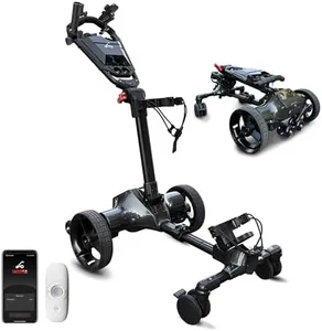 NLIEOPDA Electric Golf Cart with Remote Control, Auto-Follow Golf Push Cart Caddy, All Terrain Foldable Portable Trolley Golf Cart, Phone-GPS