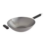 Joyce Chen 22-0060 Pro Chef 14-Inch Uncoated Carbon Steel Flat Bottom Wok, Steel