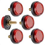evermotor Reflectors 6 Pieces Universal M5 Motorcycle Bicycle Mini License Plate Reflector Red