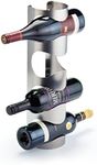 BarCraft Wall Wine Rack, Stainless Steel, 4 Bottle Holder, Silver