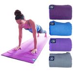 Yoga-Mad Grip Dot Yoga Towel, 183cm x 60cm, Non Slip Yoga Towel, Silicone Dots, Ideal for Hot Yoga & Pilates, Washable Grip Towel, Free Carry Bag