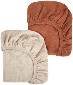 Peepeemax Lenzuola Navicella Universale Lenzuola Navicella Neonato Lenzuola Culla Neonato Lenzuola Carrozzina Neonato,100% Mussola di Cotone 70x32 70x35 75x35cm 80x40cm, Marrone