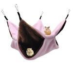 Wekuw Guinea Pig Hammock for Pet Cages Hamster Hanging Bed Hammock for Small Animals Rats Hammock for Ferrets, Rats, Sugar Gliders and Other Small Animals (Pink)