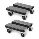 SHANTRA Furniture Dolly with 4 wheels, 2 Pack Moving Dolly with 1000 lbs Load, Furniture Movers with Wheels, Steel Heavy Duty Dolly, 360°Rotating Flat Dolly, Appliance Dolly for Moving Heavy Furniture