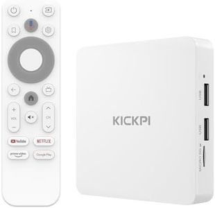 KICKPI KP1 Android TV Box 2025 Google Certified 4K Streaming Device with Voice Search 2GB RAM 32GB ROM, Dolby Audio, Bluetooth 5.0 Chromecast Built-in, Smart Home Control (White)