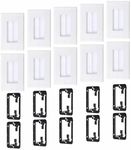 10 Pack Brush Wall Plates with Low Voltage Mounting Bracket, Cable Pass Through Insert for Wires, In-Wall Cable Management for HDTV, HDMI, Network, Ethernet, Home Theater Speaker Systems