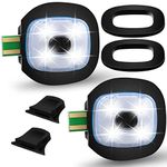 Mudder USB Rechargeable Light with Rubber Piece for LED Beanie Hat Craft Kits, Easy Install and Replaceable Headlamp Cap DIY Unisex Hand Free Headlight Hats for Men and Women (2 Pieces), Green,red