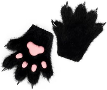 HAOAN Furry Fur Cat Wolf Fox Dog Fluffy Animal Paws Claws Gloves Mittens Hands Costume Cosplay Halloween Christmas for Kids