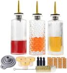 Syrup Dispenser Bottles Set 3 Packs 5 OZ Simple Small Syrup Bottles Set with Upgrade Metal Pour Spout SC057 (3 Pack)