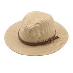 MYADDICTION Wide Brim Sun Hat Panama Sunhats Straw Hats for Vacation Outdoor Summer Beige Clothing, Shoes & Accessories | Womens Accessories | Hats