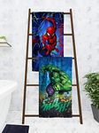 Athom Living Marvel The Hulk & Spiderman Kids Bath Towel 60x120 cm Pack of 2