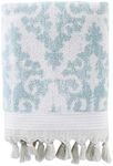 SKL Home Mirage Fringe 100% Turkish Cotton Bath Towel, Aqua, 54.00" x 28.00"