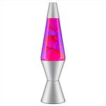Lava Lite 2121-4002 Classic 14-1/2-Inch 20-Ounce Silver-Based Lava Lamp, Pink Wax/Purple Liquid