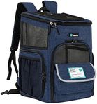 PetAmi Pet Carrier Backpack for Small Cats, Dogs, Puppies | Airline Approved | Ventilated, 4 Way Entry, Safety and Soft Cushion Back Support | Collapsible for Travel, Hiking, Outdoor (Navy)