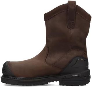 KEEN Utility Men’s CSA Philadelphia Wellington 8” Composite Toe Waterproof Pull On Work Boots Construction Boots, Cascade Brown/Black, 9.5 D (Medium) US