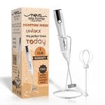 Rechargable Coffee Frother Milk Frother with Stand & Coffee Beater 2in1 Handheld Blender and Egg Whisker | 1 Year Warranty and Free Frothy Recipe E-Book |Signature Series