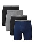 Hanes mens 4 Pack boxer briefs, Black/Grey, Small US