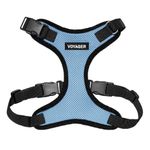 Voyager Step-in Lock Pet Harness - All Weather Mesh, Adjustable Step in Harness for Cats and Dogs by Best Pet Supplies - Baby Blue/Black Trim, XS