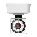 Salter 022 WHDR Dietary Mechanical Kitchen Scale – Compact Baking/Cooking Scale, Battery Free Food Weighing Scales with Large Dial, 500g Capacity, Measures In 5g Increments, White, 15 Year Guarantee