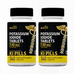 Potassium Iodide Radiation Tablets 130 mg (2 Pack) - (280 Tablets) EXP 10/2032 - Potassium Iodine Tablets for Radiation Ki Pills - Potassium Iodine Pills YODO Naciente, Anti Nuclear Fallout Pills