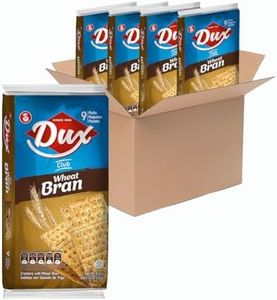 Dux, Wheat Crackers, High in Fiber, Enjoy Anytime, 8.82 Ounce, 1 Box contains 4 Bags, each with 9 Individual Packs and every pack includes 3 Crackers, totaling 36 crackers per box.