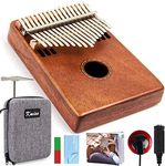 Kalimba 17 Keys Finger Thumb Piano Marimba Marib Mahogany with Padded Gig Bag Tuner Hammer By Kmise (MI2616-FBA)