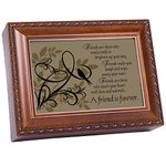 Cottage Garden A Friend is Forever Woodgrain Music Box/Rope Trim Box Plays That's What Friends are for