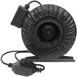 SunStream 6 Inch 412 CFM Duct Inline Fan with Speed Controller Vent Blower for HVAC Exhaust and Intake, Grounded Power Cord