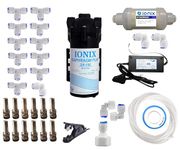 IONIX High pressure Misting System Kit with Nozzles, Mist Pump, smps, Pipe 20mtr, Connectors etc. for Terrace/Balcony/Garden Cooling/Animal husbandry/Hydroponics/fish farming