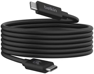 Belkin Connect USB4 Cable (6.6ft/2M Power Cable), USB-C to USB-C Cable w/ 240W Power Delivery + 20Gbps - USB4 Compliant Power Cable, Compatible with MacBook, Windows, Chromebook, & More