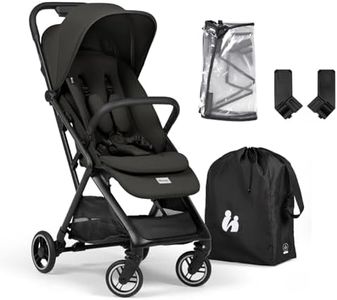 Hauck Fly N Care, Black - Cabin Approved, Ultra Compact & Light Travel Pushchair (7.5kg) with One Hand Fold, Carry Strap & Bag, Seat Liner, Car Seat Adapter, UPF 50+ Sun Canopy, from Birth